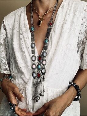 Brand New Tibetan silver boho necklace